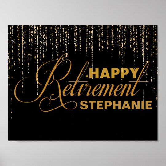 Gold and Black Retirement Party Poster