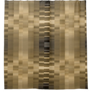 Gold and Black Ribbon Shower Curtain