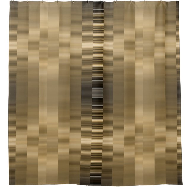 Gold and Black Ribbon Shower Curtain (Front)