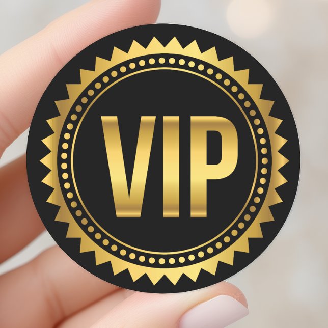 Gold and Black Round Spikes VIP Party Pass Classic Round Sticker (Creator Uploaded)