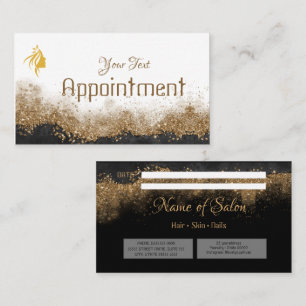Gold and black Salon Appointment Card