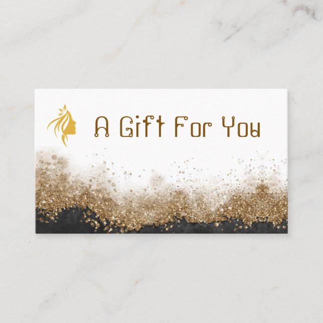 Gold and black   Salon gift certificate (Front)