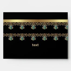 Gold and black, shiny, modern envelope