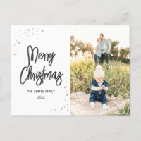 Gold and Black Snow Script Photo