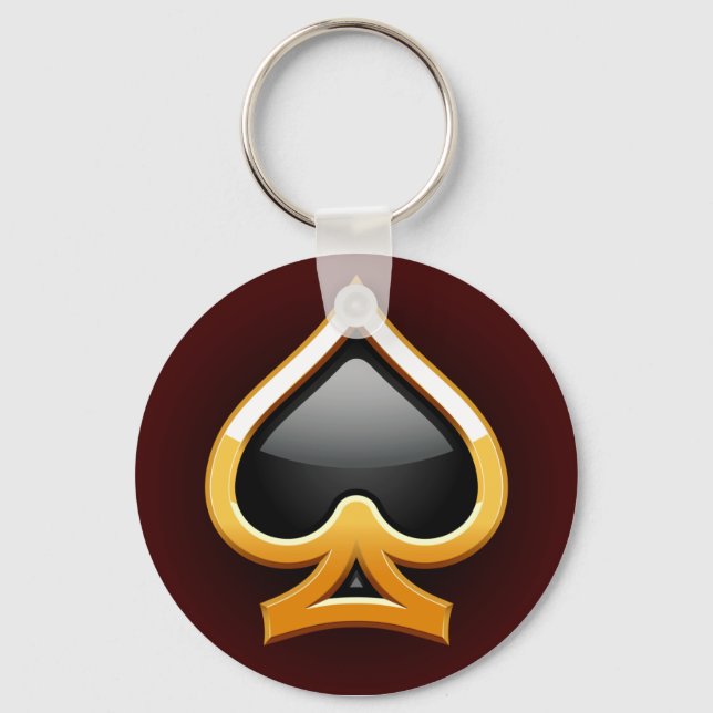 GOLD AND BLACK SPADE KEYCHAIN (Front)