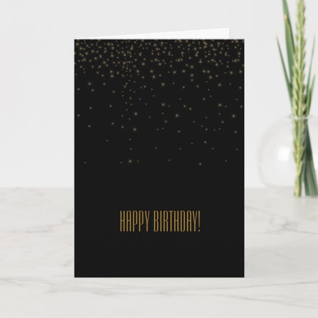 Gold and Black Sparkles Card (Front)