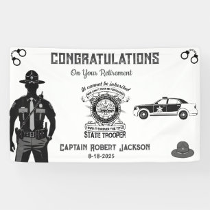 Gold and Black State Trooper Retirement Banner