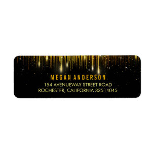 Gold and Black String Lights Glitter Wedding