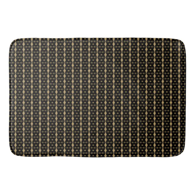 Gold and Black Striped 3 Bath Mat (Front)