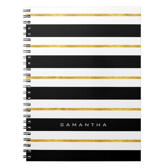 Gold and Black Stripes Notebook (Front)