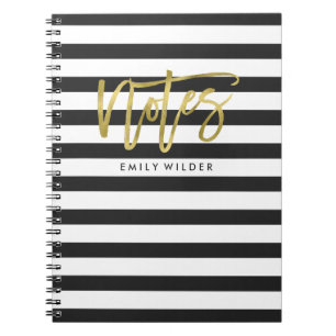 Gold and Black Stripes   Notebook