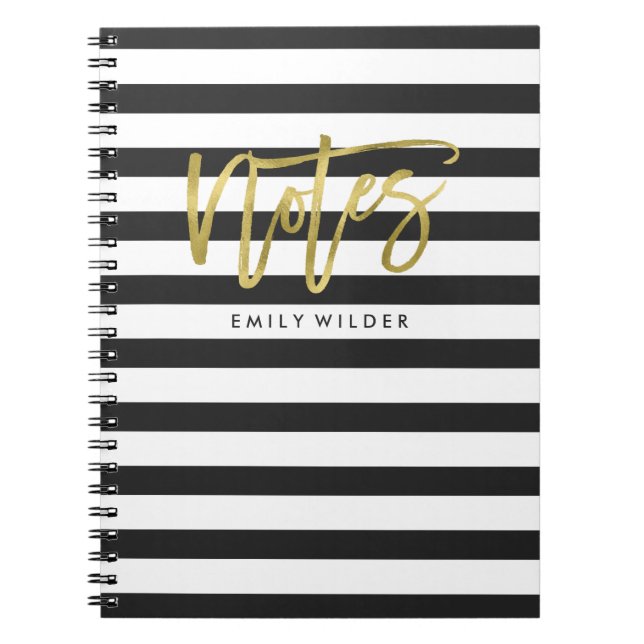 Gold and Black Stripes | Notebook (Front)
