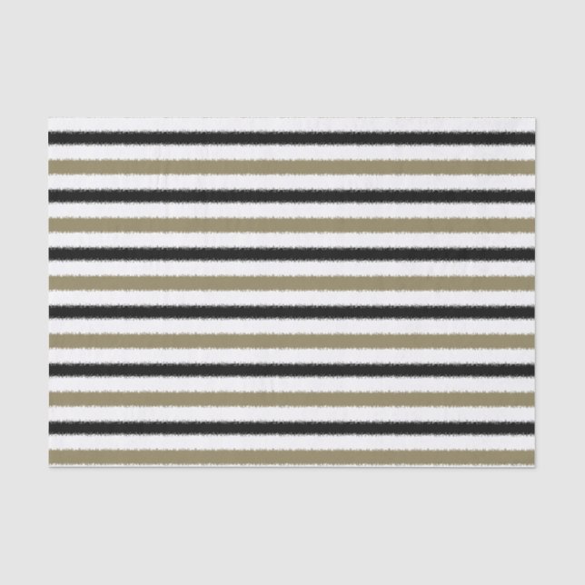 Gold and Black Stripes Tissue Paper (Front)