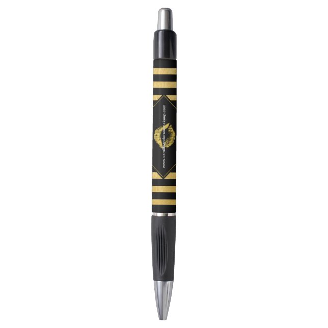 Gold and Black Stripes with God Lipstick Smooch Pen (Front Vertical)