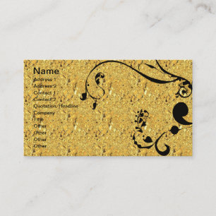 Gold and Black Swirls Business Card
