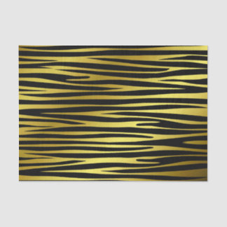 Gold and black tiger like stripes pattern, animals tissue paper