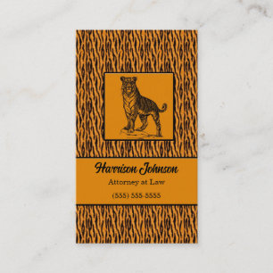 Gold and Black Tiger Print Business Card