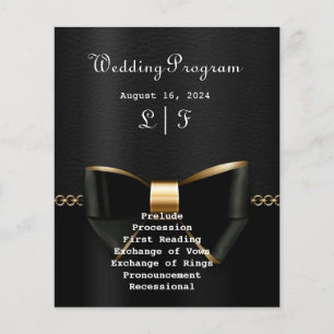Gold and Black Tuxedo Wedding Program 