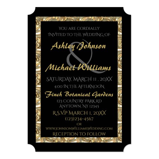 Gold and Black Wedding Invitation (Variation)
