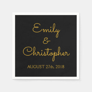 Gold and Black Wedding or Reception Simple Napkins