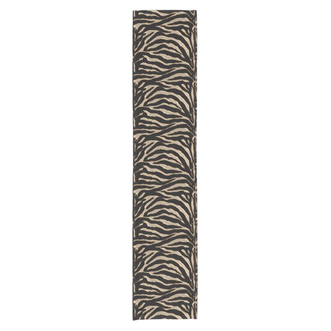 Gold and Black Zebra Striped Festive Table Runner (Front)