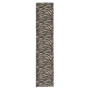 Gold and Black Zebra Striped Festive Table Runner