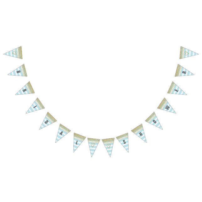 Gold and Blue Bridal Shower Banner (All)