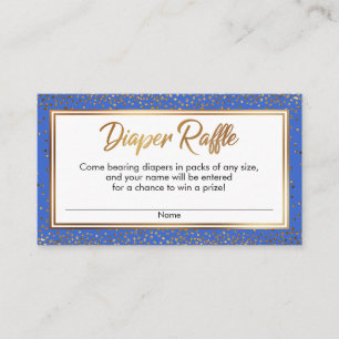 Gold and Blue Confetti Diaper Raffle Ticket Cards