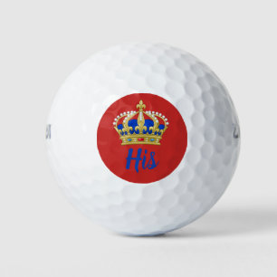 Gold And Blue Crown - His Golf Balls