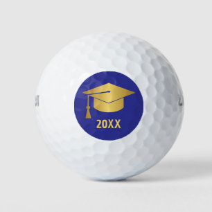 Gold and Blue Custom Graduation  Golf Balls
