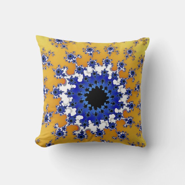 Gold and Blue Eye Throw Pillow (Front)