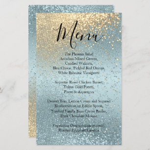 Gold and Blue Glitter - Menu
