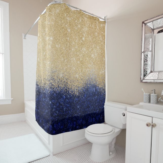 Gold and Blue Glitter Ombre Luxury Design (In Situ)