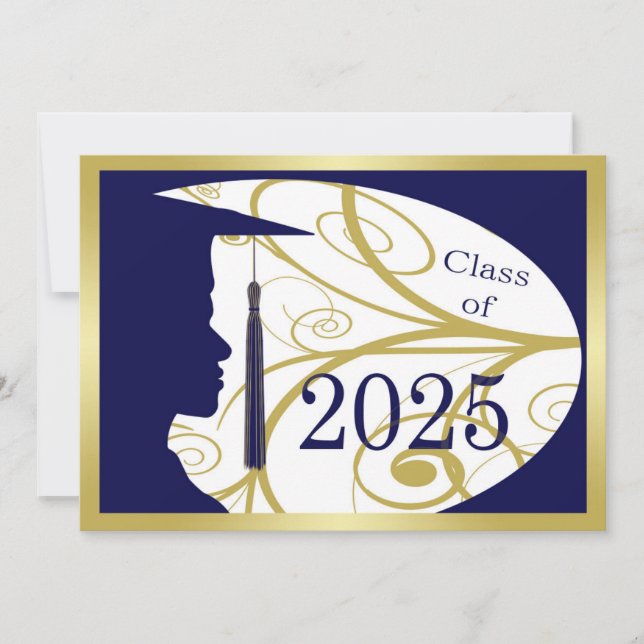 Gold and Blue Man Silhouette 2025 Card (Front)