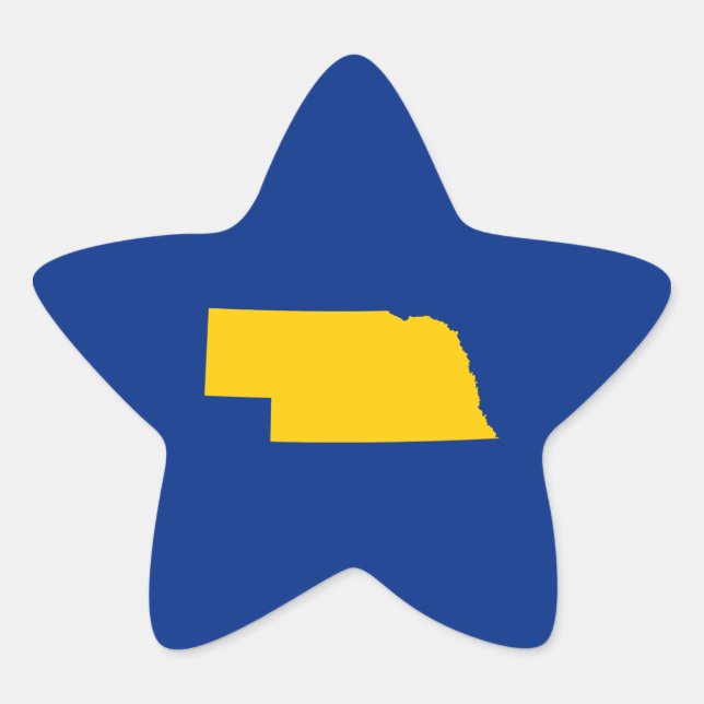 Gold and Blue Nebraska Star Sticker (Front)