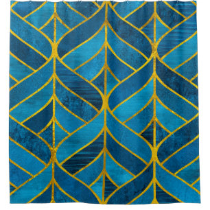 Gold and blue pattern on grunge background, seamle