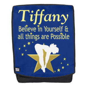 GOLD AND BLUE PERSONALIZED DIVER BACK PACK