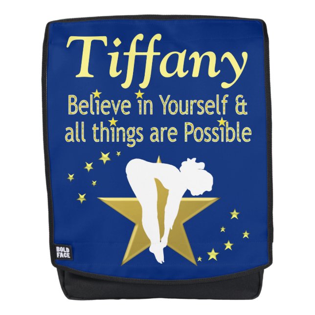 GOLD AND BLUE PERSONALIZED DIVER BACK PACK (Front)