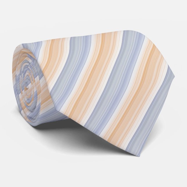 Gold and Blue Striped Pattern Tie (Rolled)