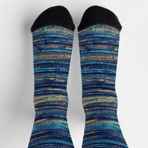 Gold and Blue Tones Socks