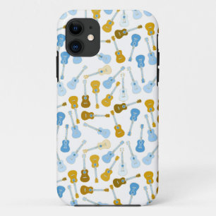 gold and blue ukuleles iPhone 11 case
