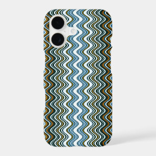Gold and Blue Wavy Stripes