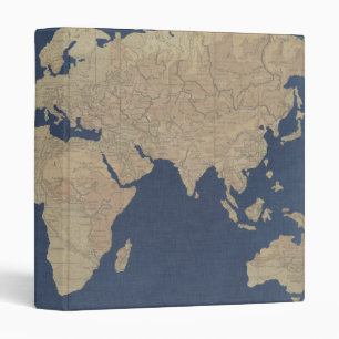 Gold and Blue World Map Binder