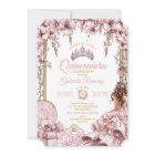 Gold and Blush Pink Tiara Floral Quinceañera