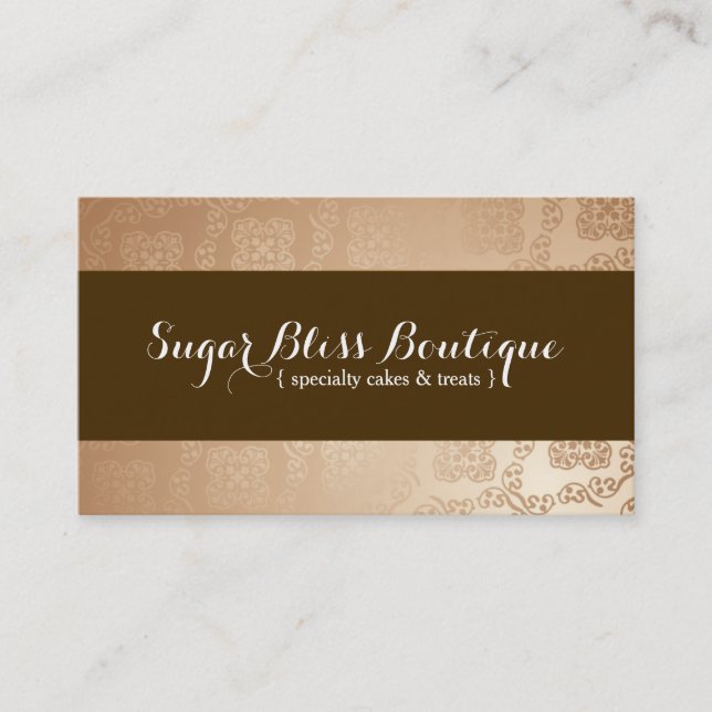 Gold and Brown Bakery Business Card (Front)