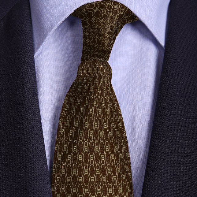 Gold and Brown Bowling Pin Pattern Tie (Creator Uploaded)