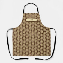 Gold and Brown Star Anise All-Over Print Apron