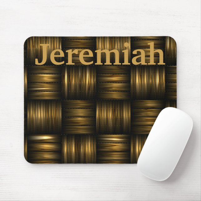 Gold and Brown Woven Metal Threads Customize Mouse Mouse Pad (With Mouse)