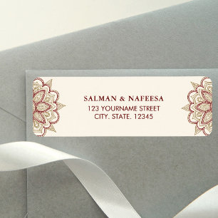 Gold and Burgundy Henna Mehndi Wedding