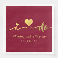 Gold and BUrgundy I Do | Wedding